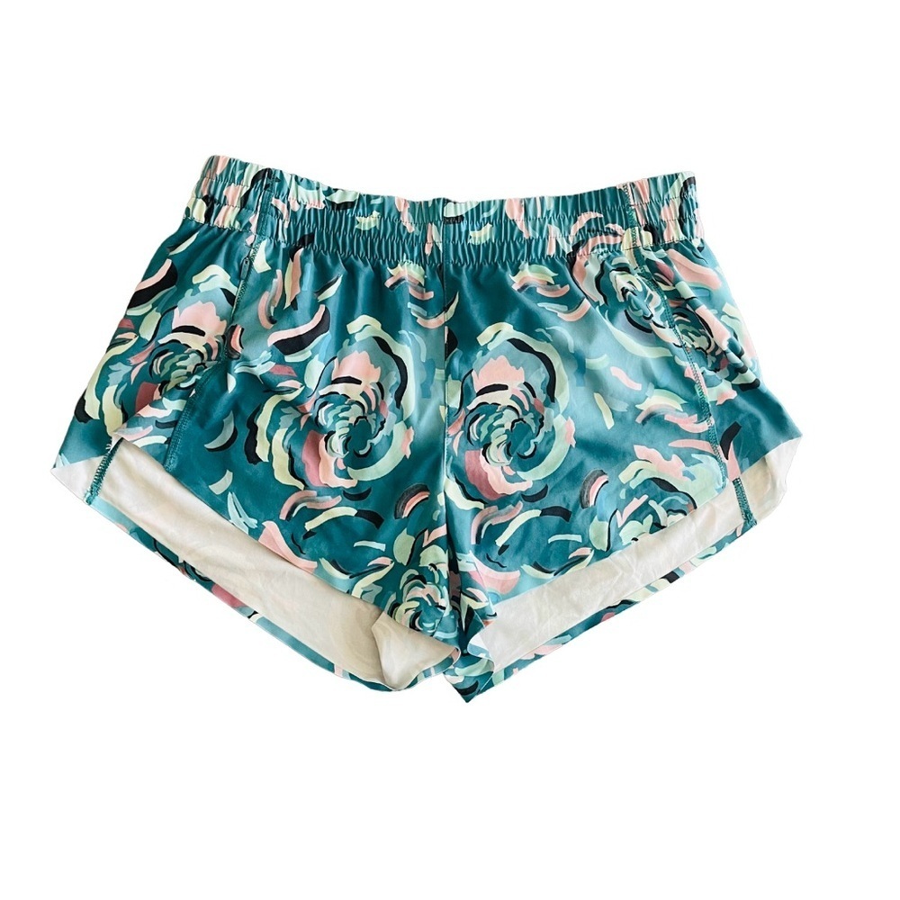Athleta Printed Hustle 3” Shorts Floral Womens Size S Athletic Run Lined